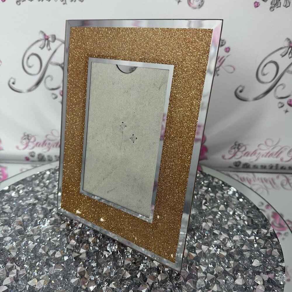 Gold Glitter Photo Frame mirrored silver gold luxury glam picture frame 🖼️